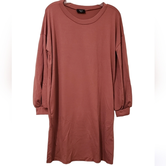 Vici Randy Pocketed Long Sleeve Shirt dress NEW Marsala - Picture 6 of 6